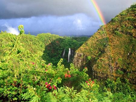 夏威夷彩虹瀑布2